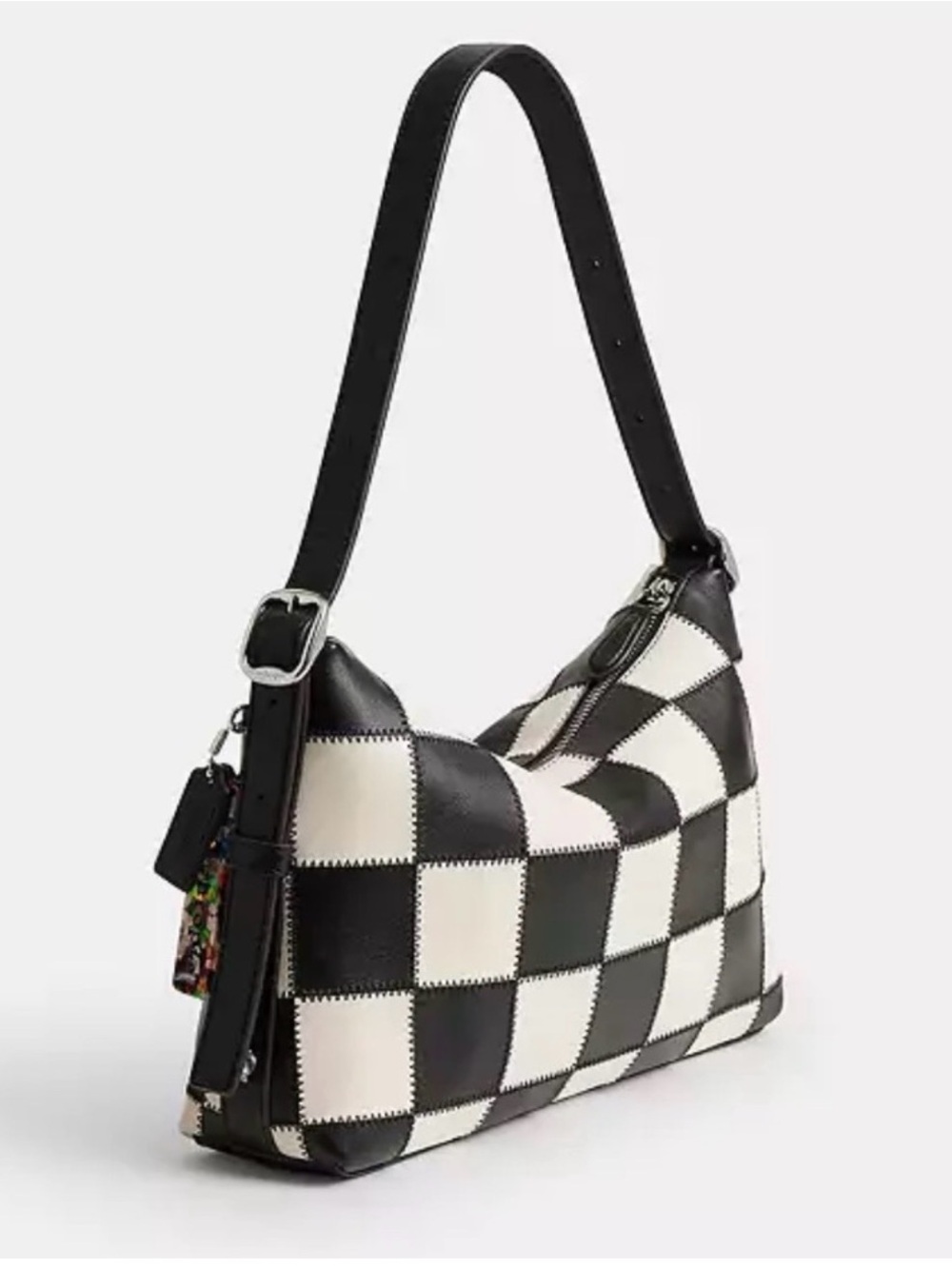 🖤Coach NWT Coachtopia Black & White Checker Alter Ego Slouchy Shoulder Bag - Picture 2 of 10